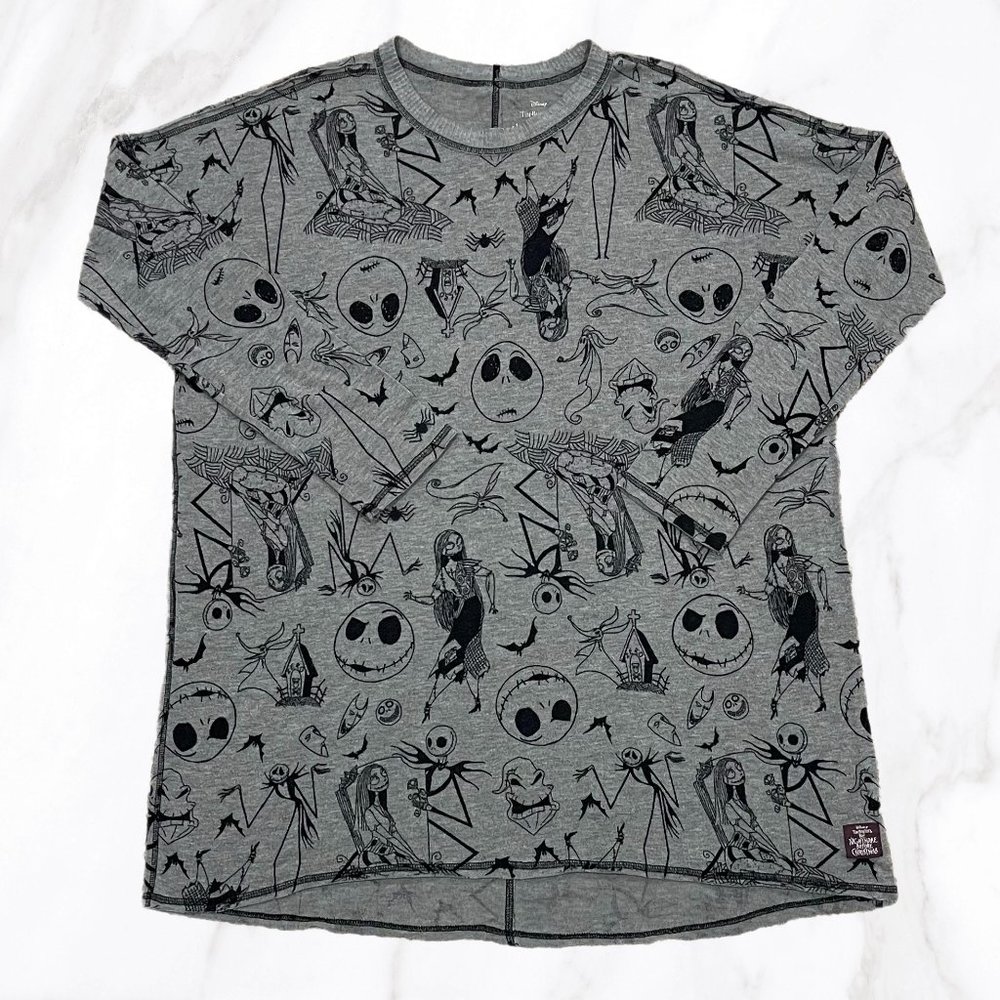 Disney Women's Gray Nightmare Before Christmas Sleep Shirt, Size‎ L